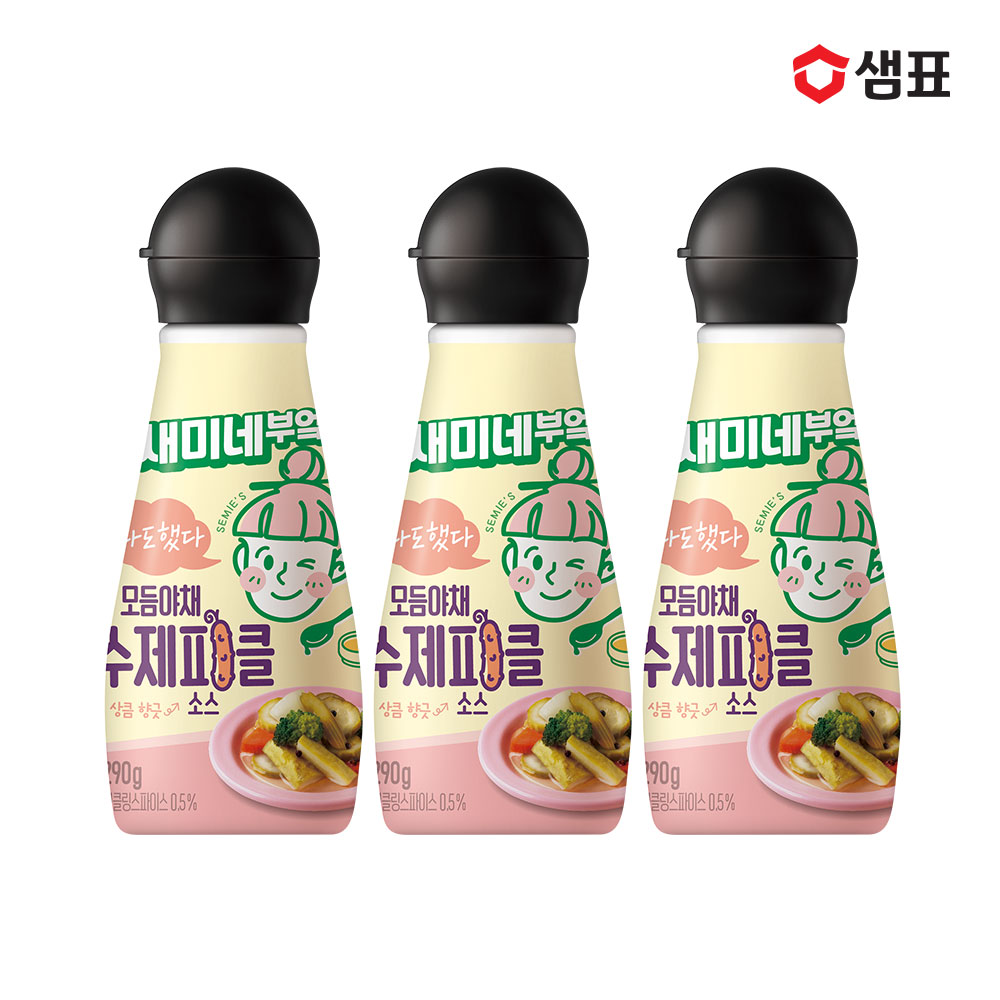 샘표 새미네부엌 모듬야채 수제피클 소스 290g 3병 - 상품 이미지