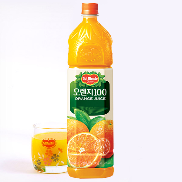 롯데칠성 델몬트 1.5L 종합음료 오렌지 토마토 망고 알로에 포도 매실 각1개씩 총6개 - 상품 이미지