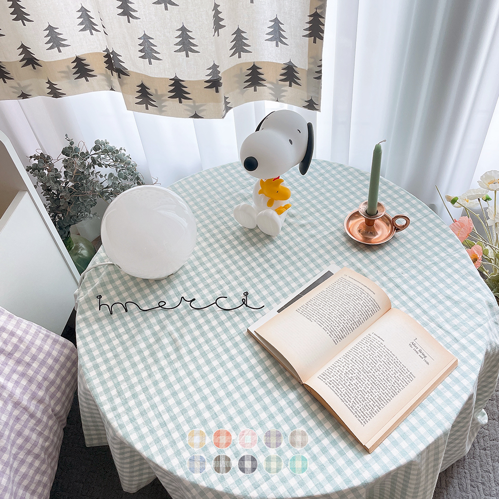 멜란 체크 식탁보 1인용 가로90세로150