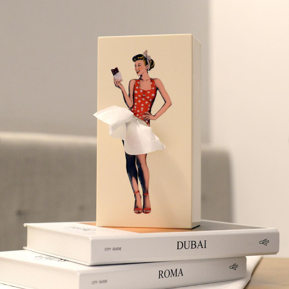 티슈업걸 티슈케이스 커버 각티슈케이스 디자인 휴지케이스 옐로우