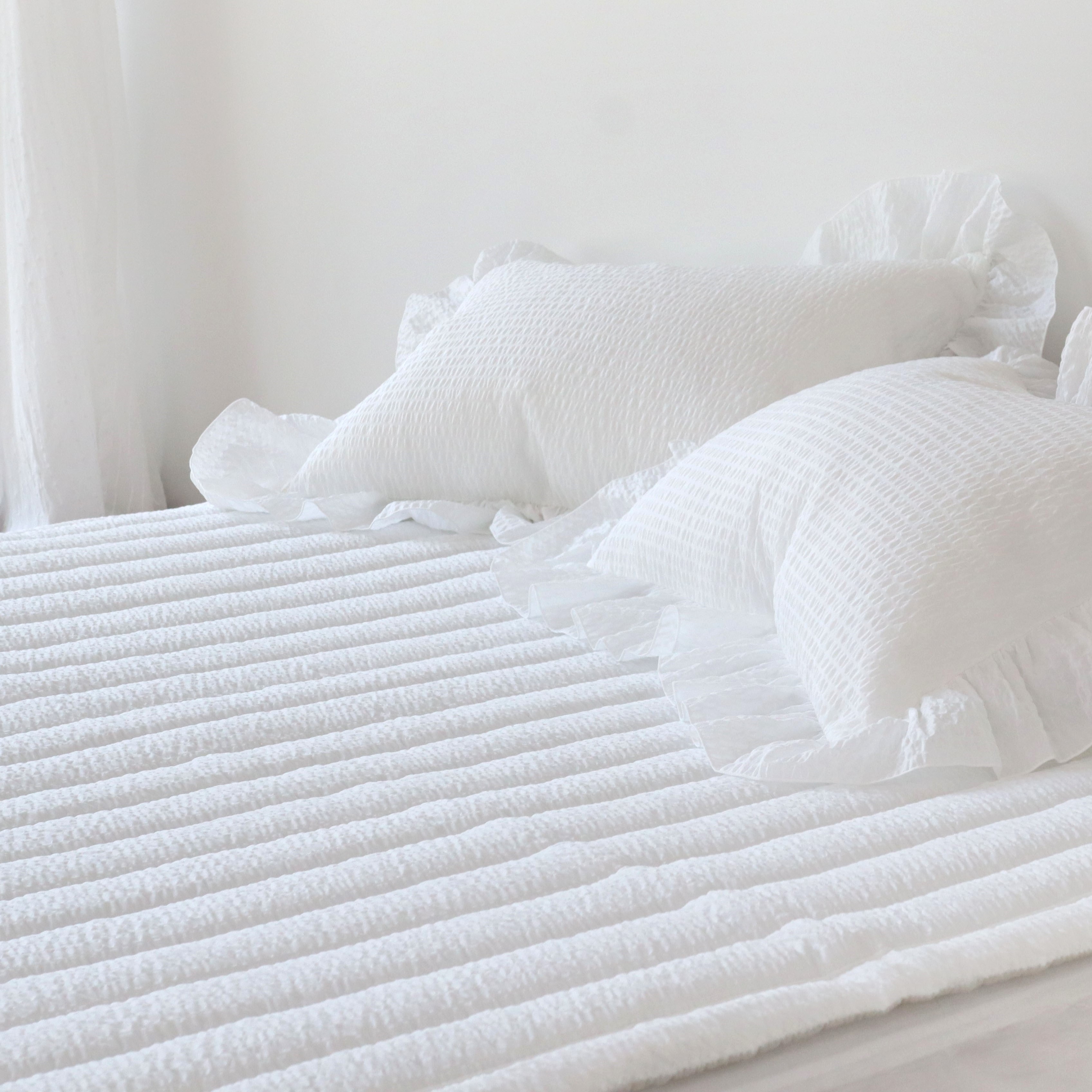 솔리드 에어워싱 시어서커 미끄럼방지 고정밴드 논슬립 침대 여름 패드 Q