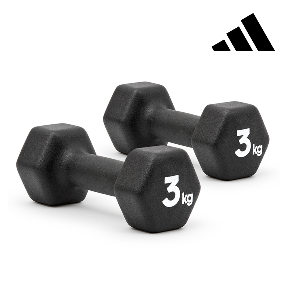 아디다스 육각아령 세트 덤벨 홈트레이닝 근력 운동 기구 용품 3kg, 2개 제품 이미지