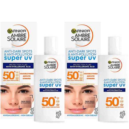 [해외]가르니에 엠브레 솔레어 안티 다크스팟 SPF50+ 선크림 Garnier Sun Protection Fluid 40ml 2개