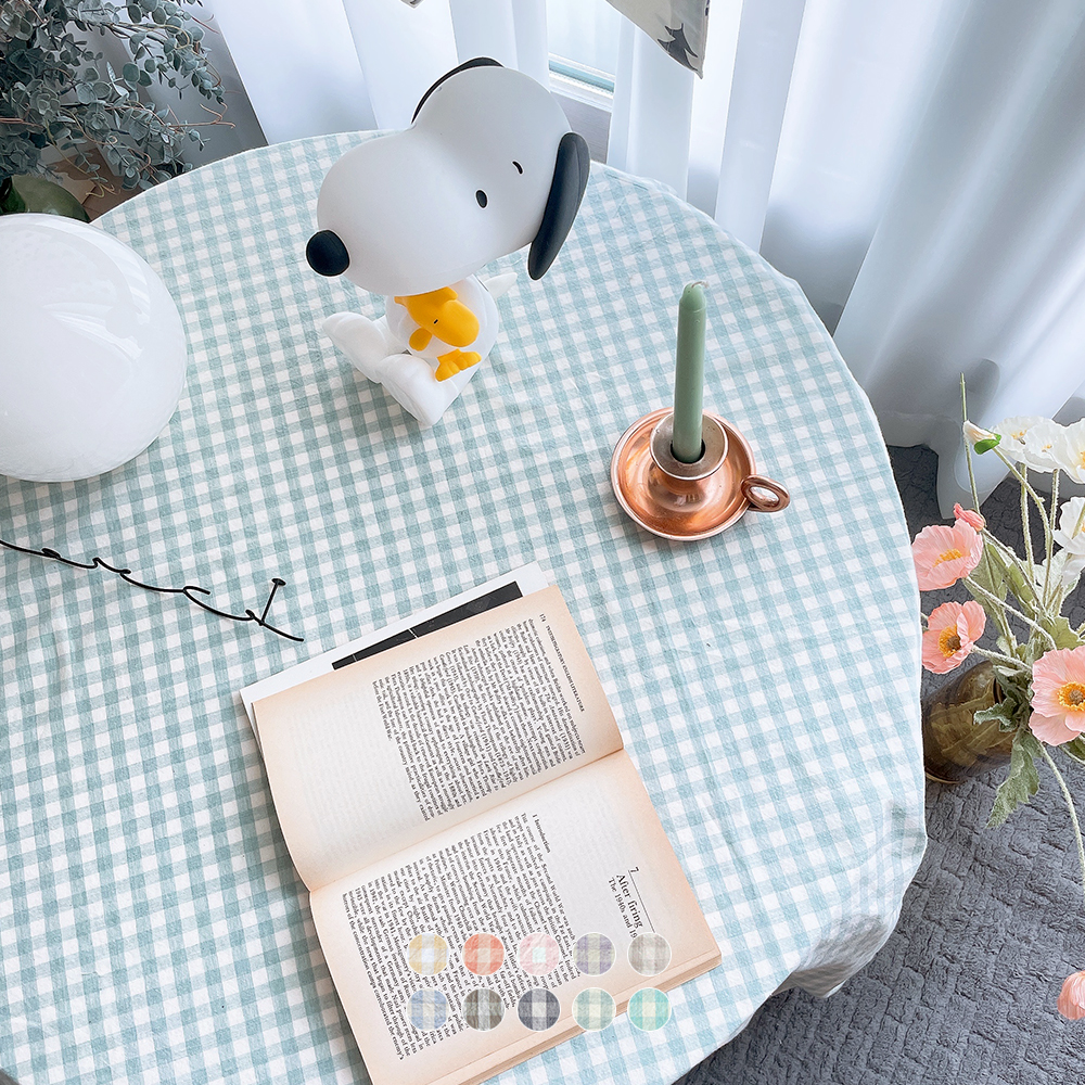 멜란 체크 식탁보 1인용 가로90세로150