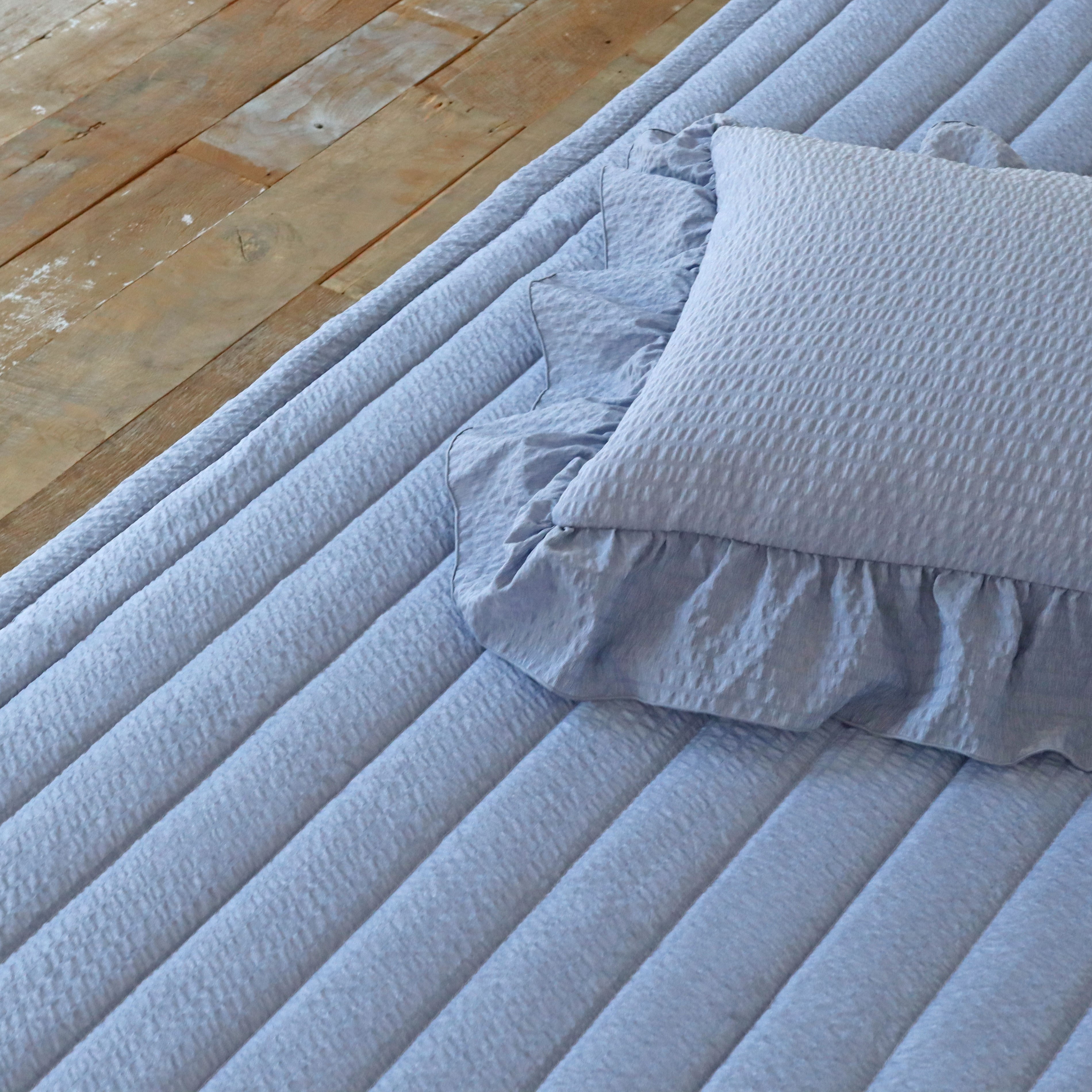 솔리드 에어워싱 시어서커 미끄럼방지 고정밴드 논슬립 침대 여름 패드 Q