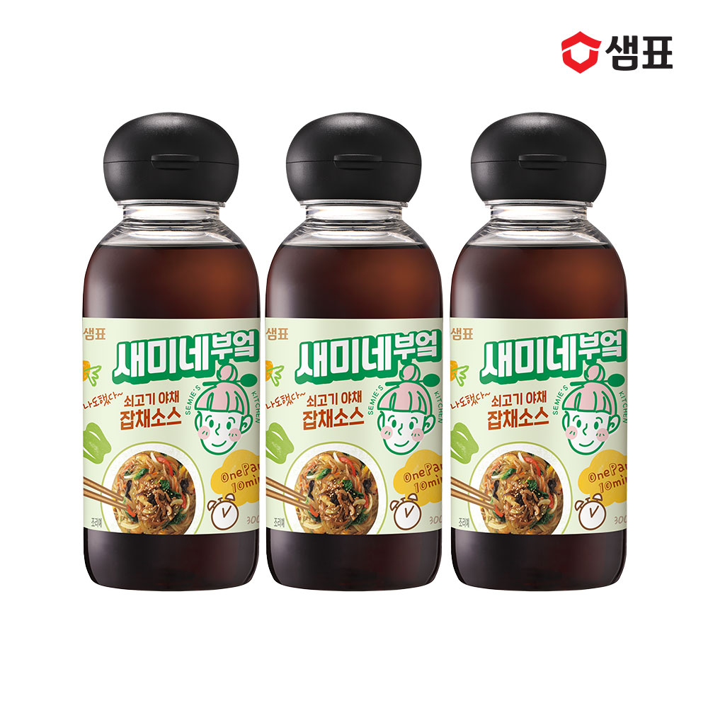 샘표 새미네부엌 쇠고기 야채 잡채소스 300ml 3병 - 상품 이미지
