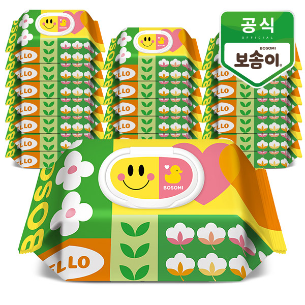 보솜이 액션플레이 아기물티슈 캡 70매 x 20팩