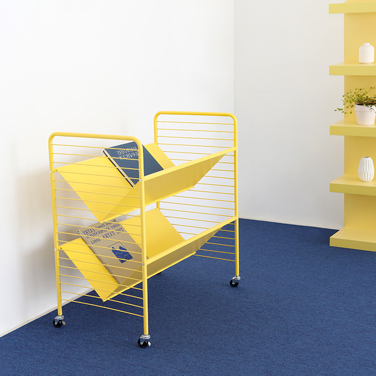 RATNER 책꽂이 트롤리 75x44x80, 2단, 옐로우 3069.2987