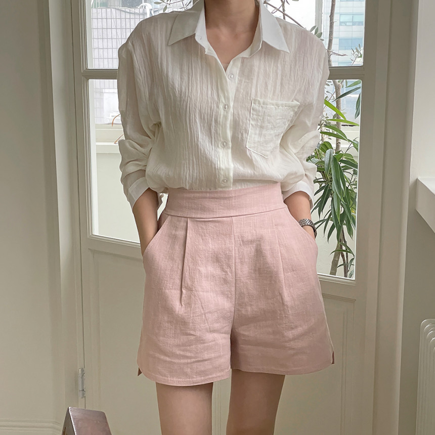 아사면블라우스 여성 여름셔츠 루즈핏 시스루 거즈 남방 아사 셔츠