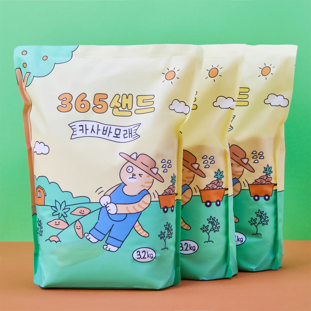 365샌드 고양이 카사바 모래 3.2kg X 3개입 가격 비교 3651 브랜드스토어 365샌드 고양이 카사바 모래 3.2kg X 3개입
