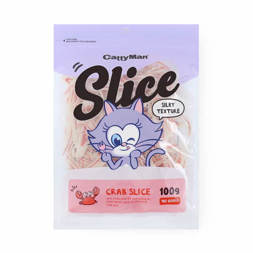 캐티맨 슬라이스 고양이 육포 간식 게살, 100g, 1개 - 상품 이미지