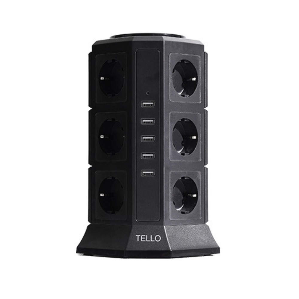 텔로 타워형 멀티탭 USB 충전 포함 17구  캠핑 큐브 멀티콘센트