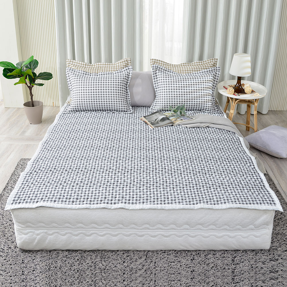 달콤한하루 고정밴드 시어서커 여름 침대패드 매트리스 패드 SS 카이블루