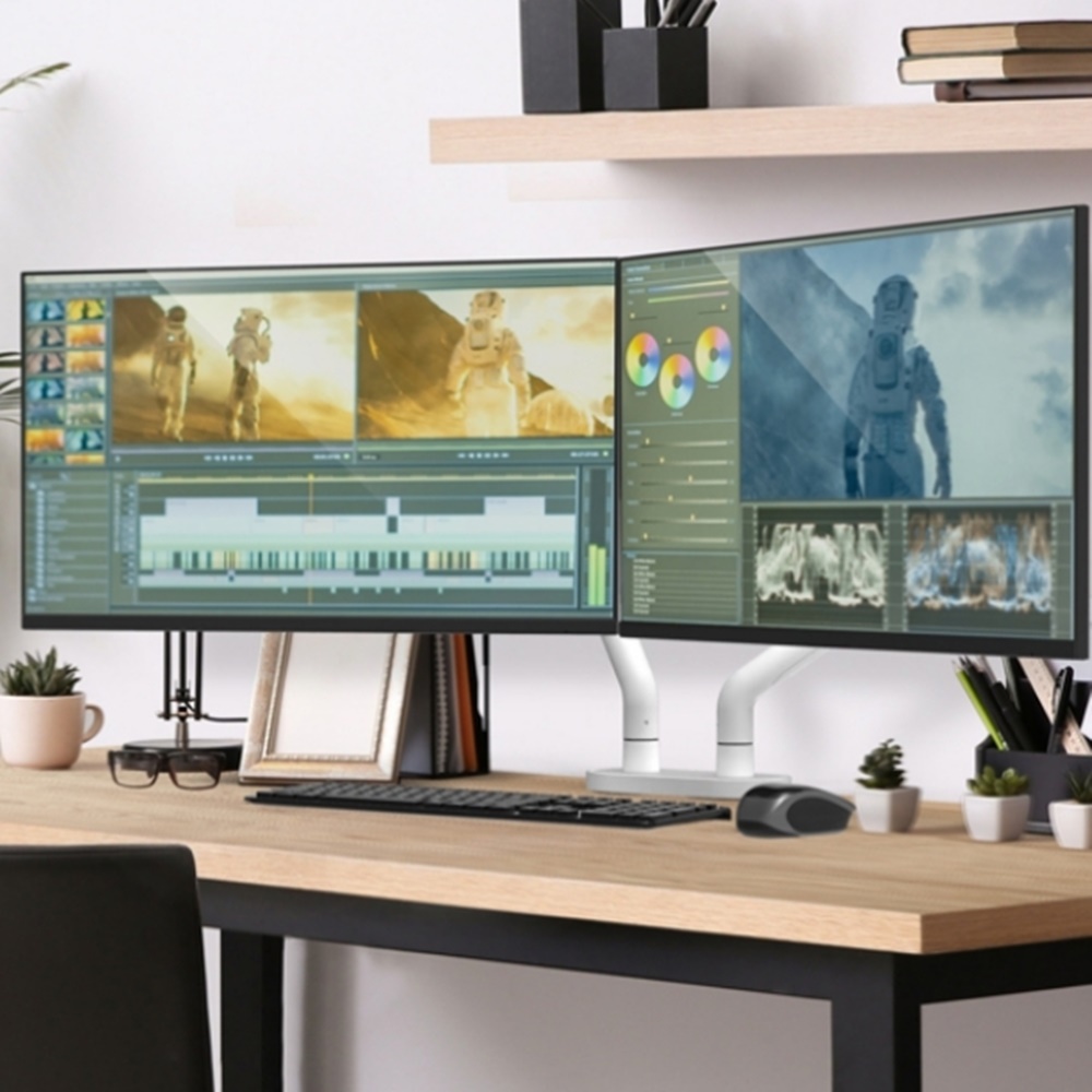 카멜마운트 고든 듀얼모니터암 거치대 GDA-2DS 32인치 슬라이드형 - 상품 이미지