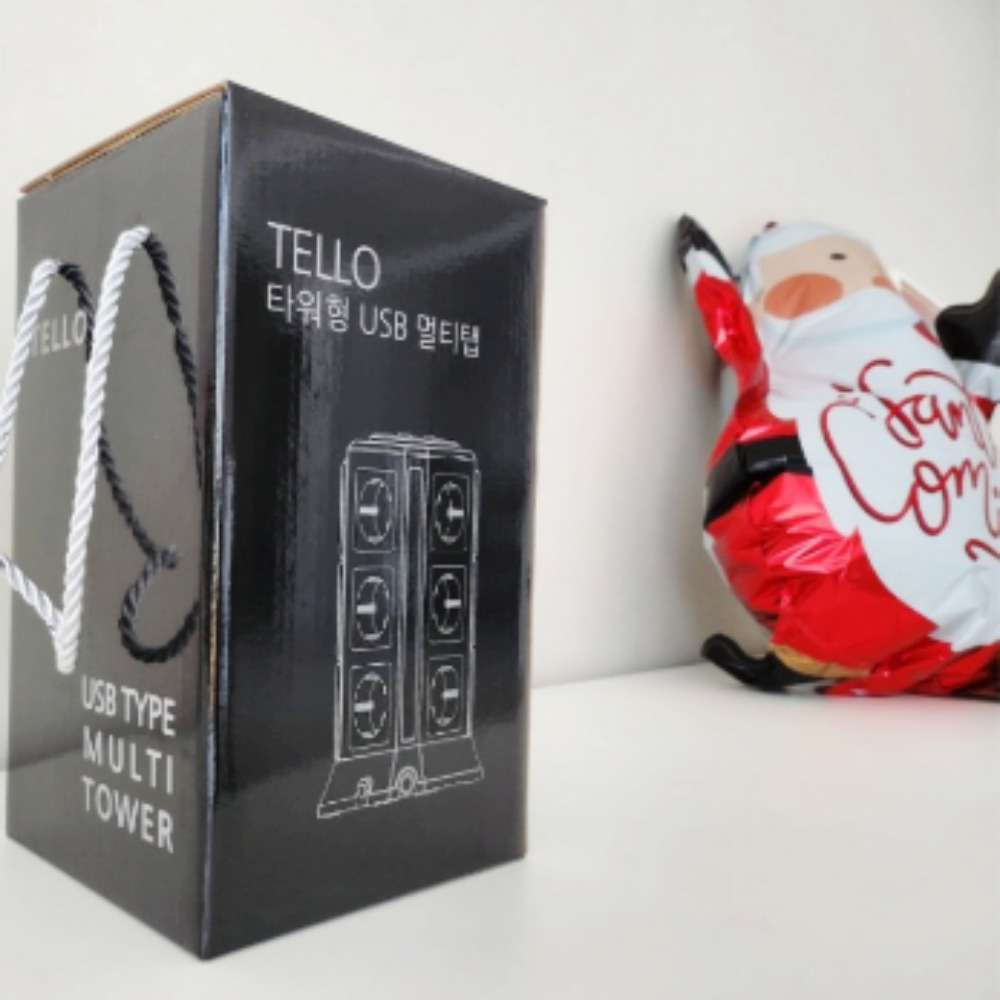 텔로 타워형 멀티탭 USB 충전 포함 17구  캠핑 큐브 멀티콘센트