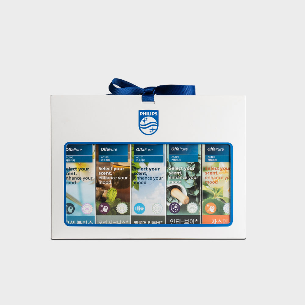 필립스 차량용 방향제 OlfaPure 7100 전용 아로마 카트리지 기프트세트