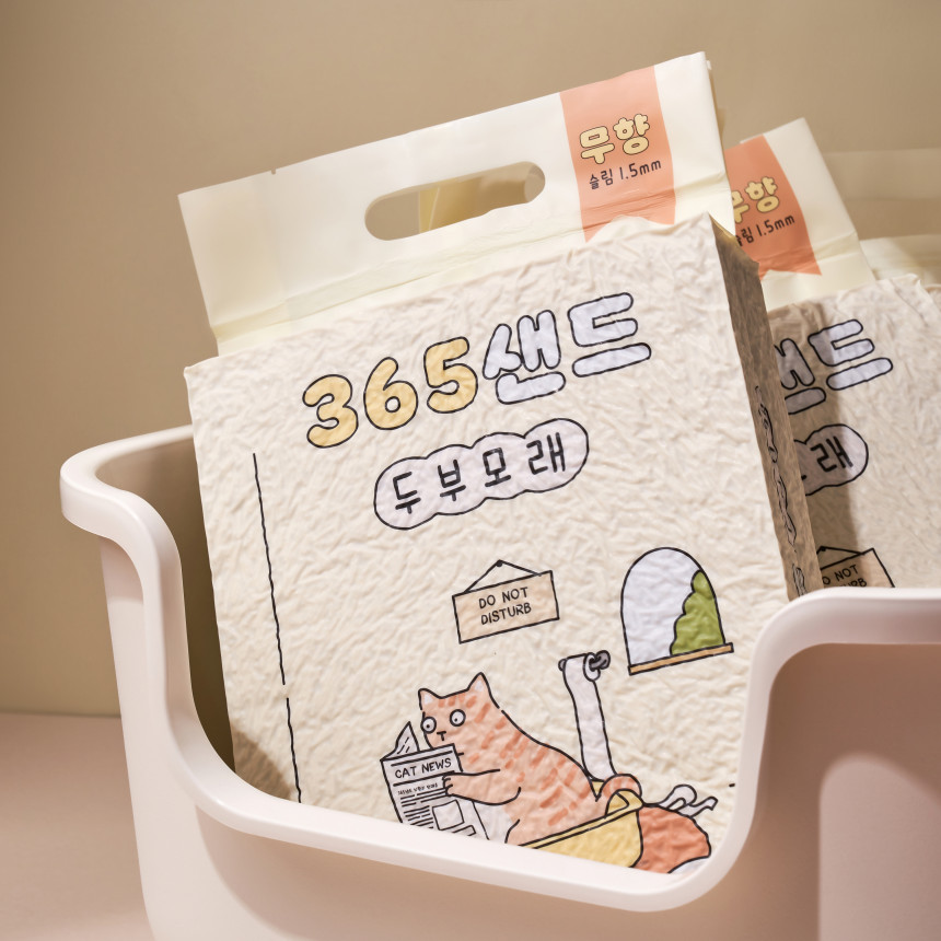 3651 365샌드 두부모래 슬림입자 1.5mm 7L X 5개입 (1박스) 사진 4
