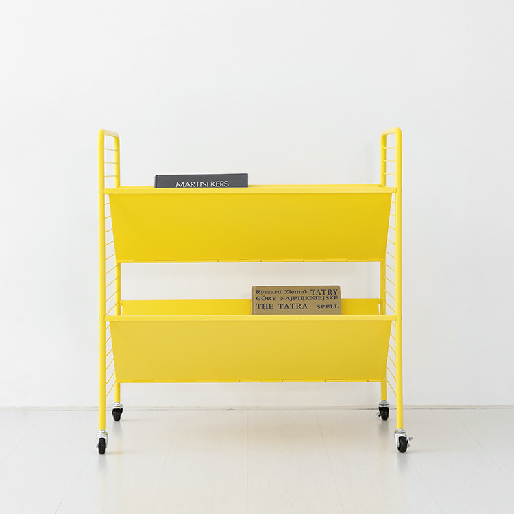RATNER 책꽂이 트롤리 75x44x80, 2단, 옐로우 3069.2987