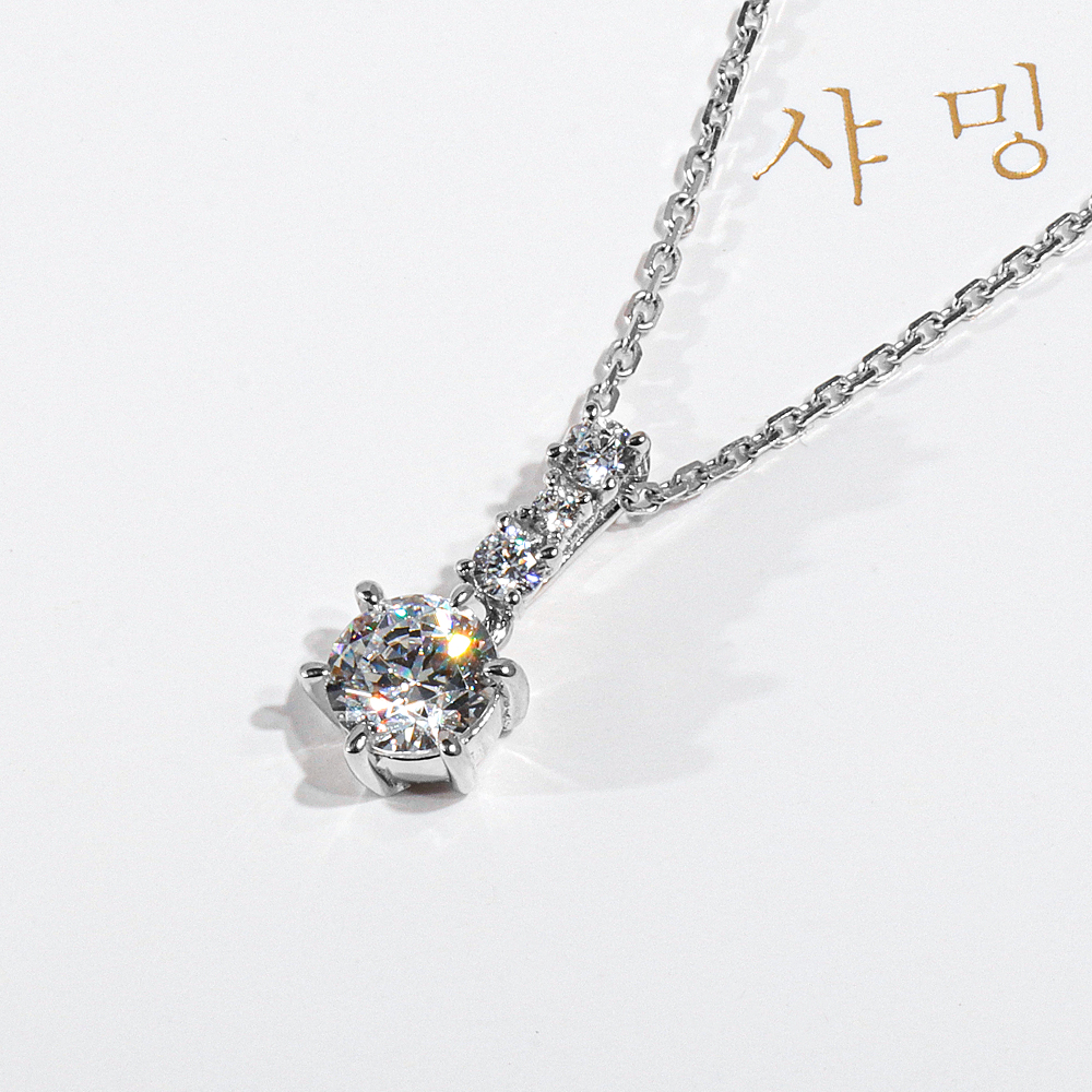 5부 7부 다이아 목걸이 천연 우신 GIA 라일리 데일리 웨딩 결혼 선물 - 상세 이미지 3
