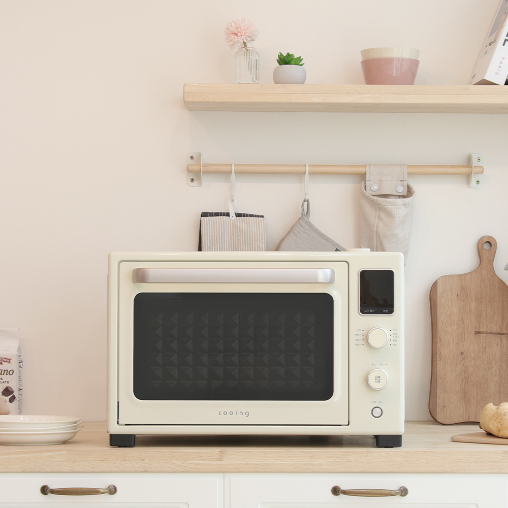 쿠잉 컨벡션스팀오븐 CON-S32 미니오븐기 가정용 에어프라이어 제과제빵 크림