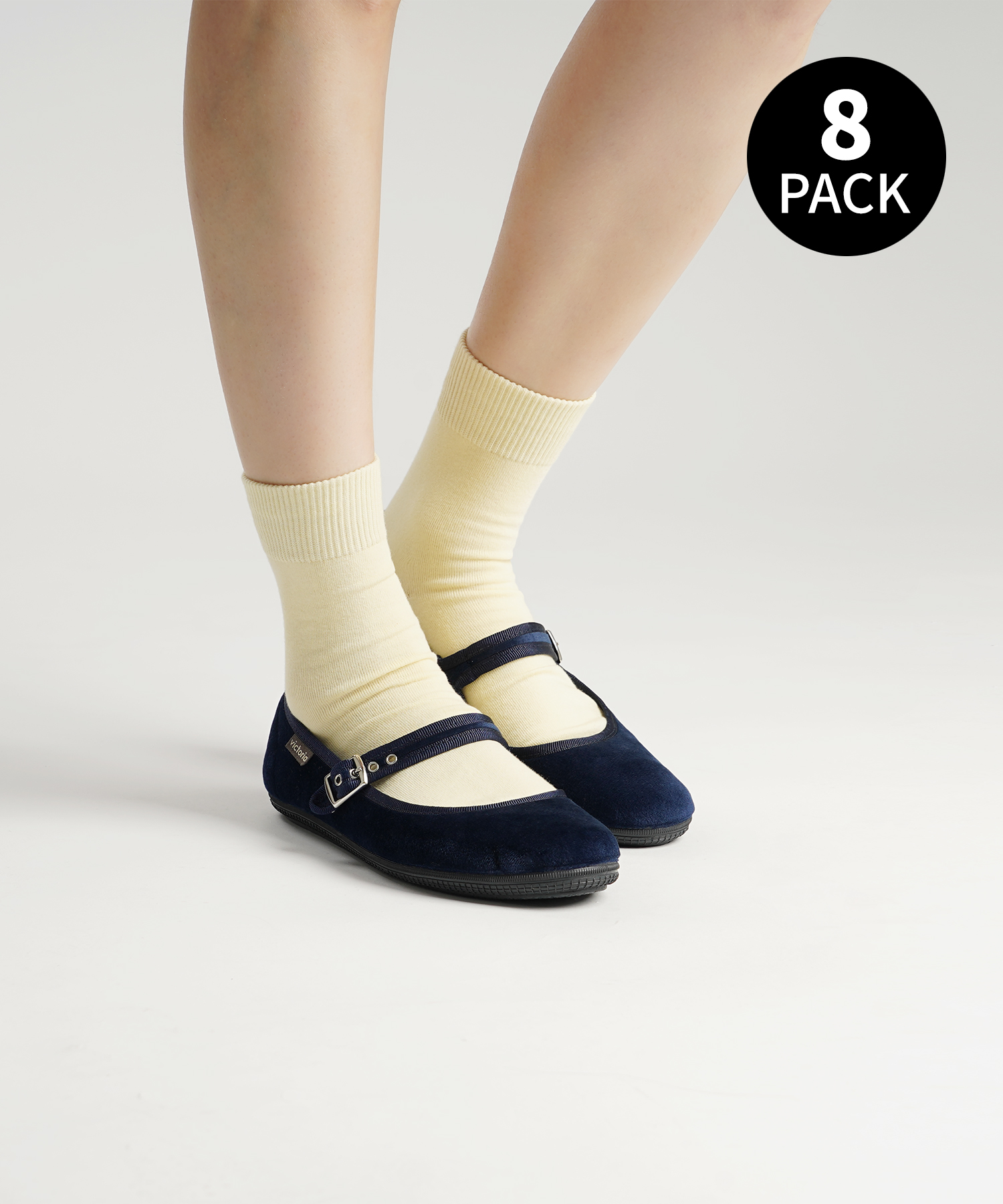 삭피엔스 여자 중목 컬러가 예쁜 베이직 무지 양말 8켤레 세트 N배송