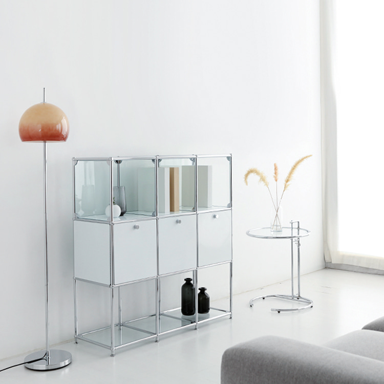 심플리 3x3 유리 수납장 3문 MD068 1160mmx405mm1180mm, 화이트 1208.3402 - 상세 이미지 4