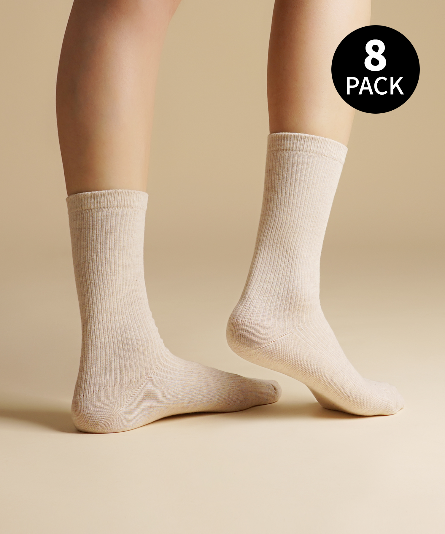 삭피엔스 여자 톡톡한 20cm 긴목 골지 장목 양말 8켤레 세트 N배송