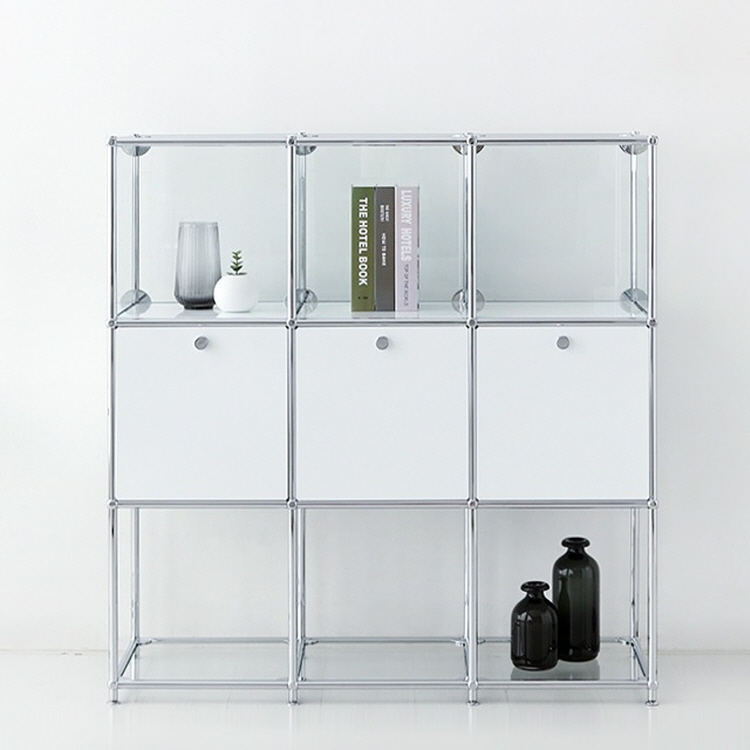 심플리 3x3 유리 수납장 3문 MD068 1160mmx405mm1180mm, 화이트 1208.3402 - 상세 이미지 2