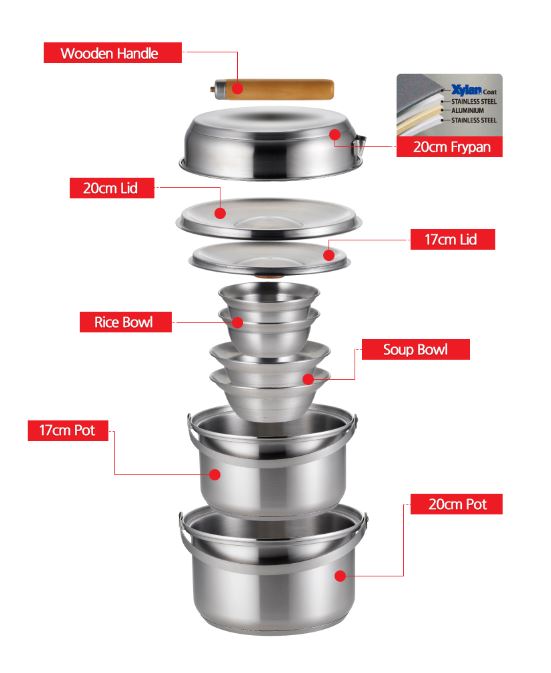 벨락 코펠 세트 S9 반합 테프론 코팅 후라이팬 캠핑 식기