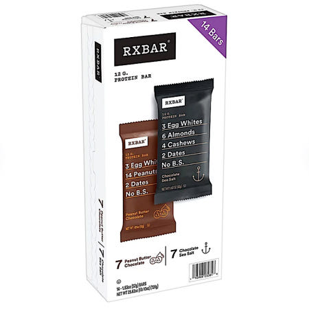 [해외]RX바 12g 프로틴바 피넛버터 초콜릿 & 초콜릿 씨솔트 RXBAR Variety Pack 14개입