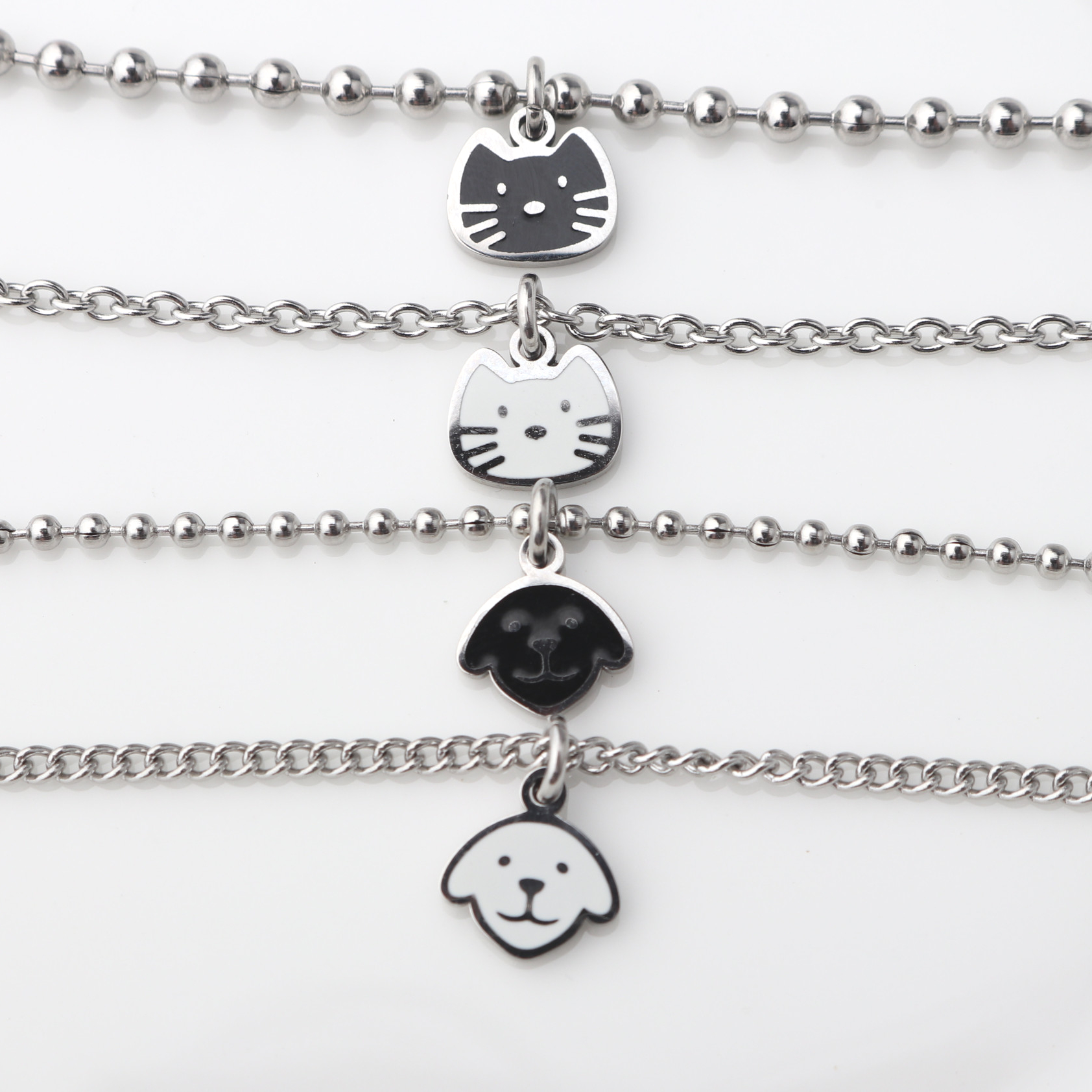 미니 고양이 강아지 써지컬스틸 미아방지 목걸이 아기 유아 어린이