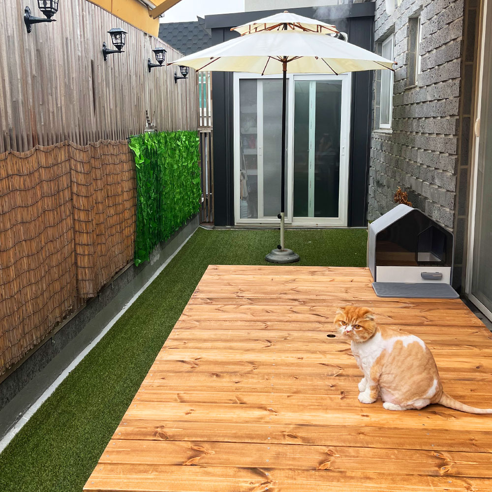 야외테이블 원목 조립식평상 테라스 피크닉 정원 평상마루 세트 600X600