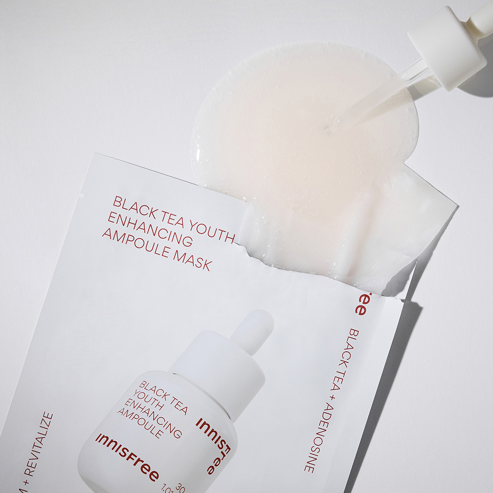이니스프리 블랙티 유스 인핸싱 앰플 마스크 28mL 이미지 4