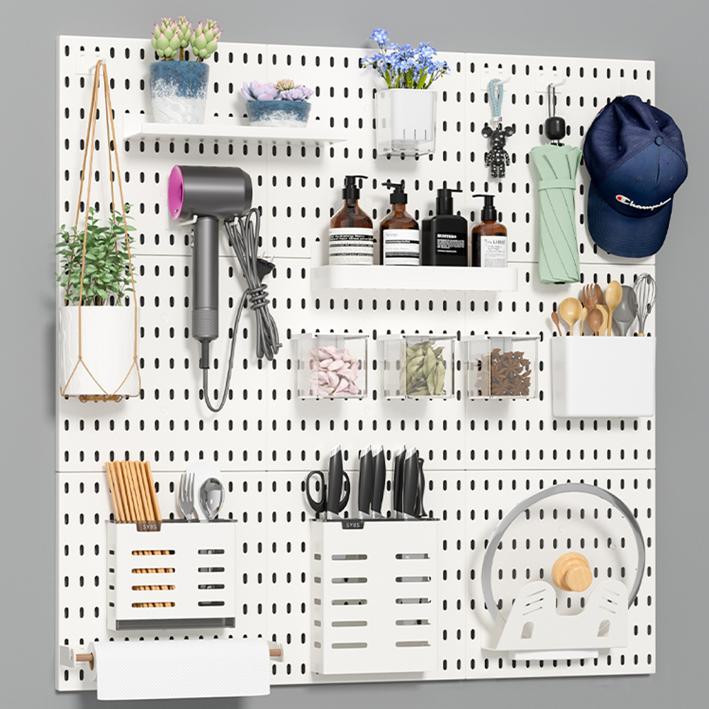 붙이는 철제 페그보드 책상 자석 타공판 악세사리 타공 철판 주방 보드 28x28