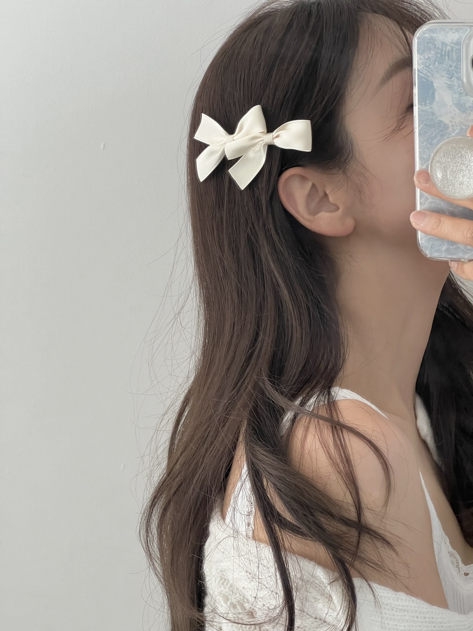 ((당일발송/국내생산))핸드메이드 새틴 벨벳 리본 2종 앞머리핀 블랙 리본 고급 포인트 옆머리핀 헤어 클립 상세 이미지 33