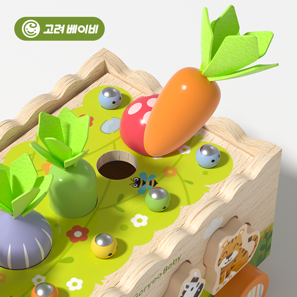 고려베이비 소근육 발달 원목 유아 아기 장난감 몬테소리 교구 도형 끼우기 농장자동차 - 상세 이미지 4