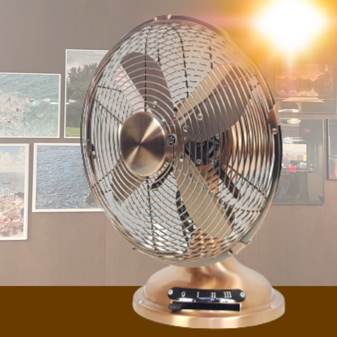 10인치 메탈 선풍기 레트로 황동 선풍기 책상용 소형 작은 선풍기