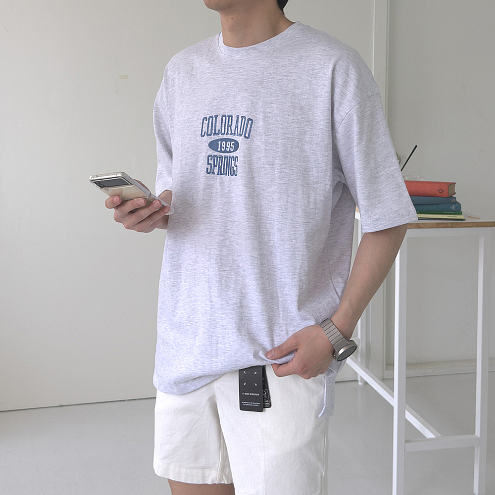 남자오버핏반팔티 콜로라도 수피마 자수 남성반팔티 이미지 3