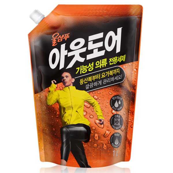 애경 울샴푸 아웃도어 1L 울세제 생활 용품 세탁 - 상품 이미지
