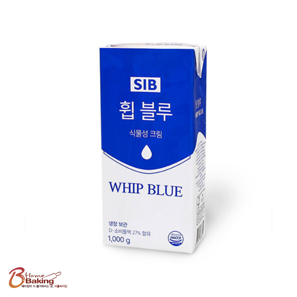 휩블루식물성휘핑크림1kg (번지휘핑크림대체) 아이스박스 별도구매제품 무가당 생크림케이크 - 상품 이미지