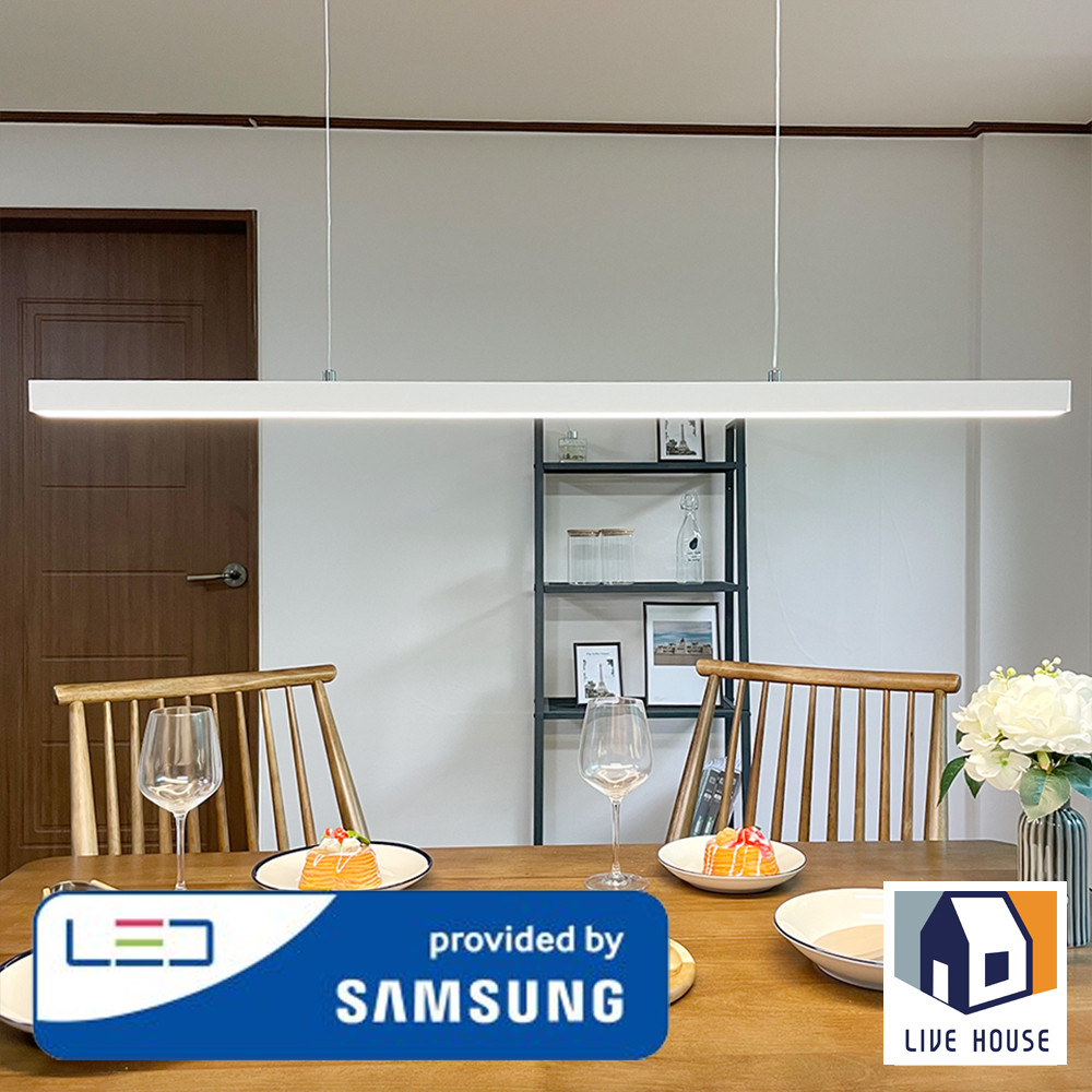 식탁조명 라인 펜던트 조명 일자 4인 화이트 사각 LED 전등