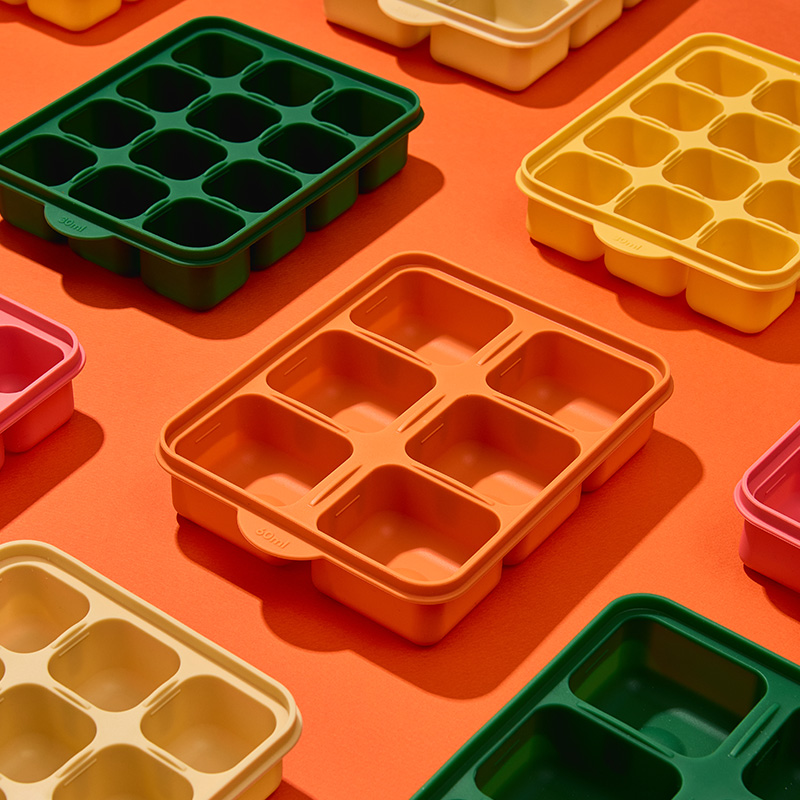 잼먹 실리콘 이유식 큐브 틀 보관 용기 6구 이유식준비물