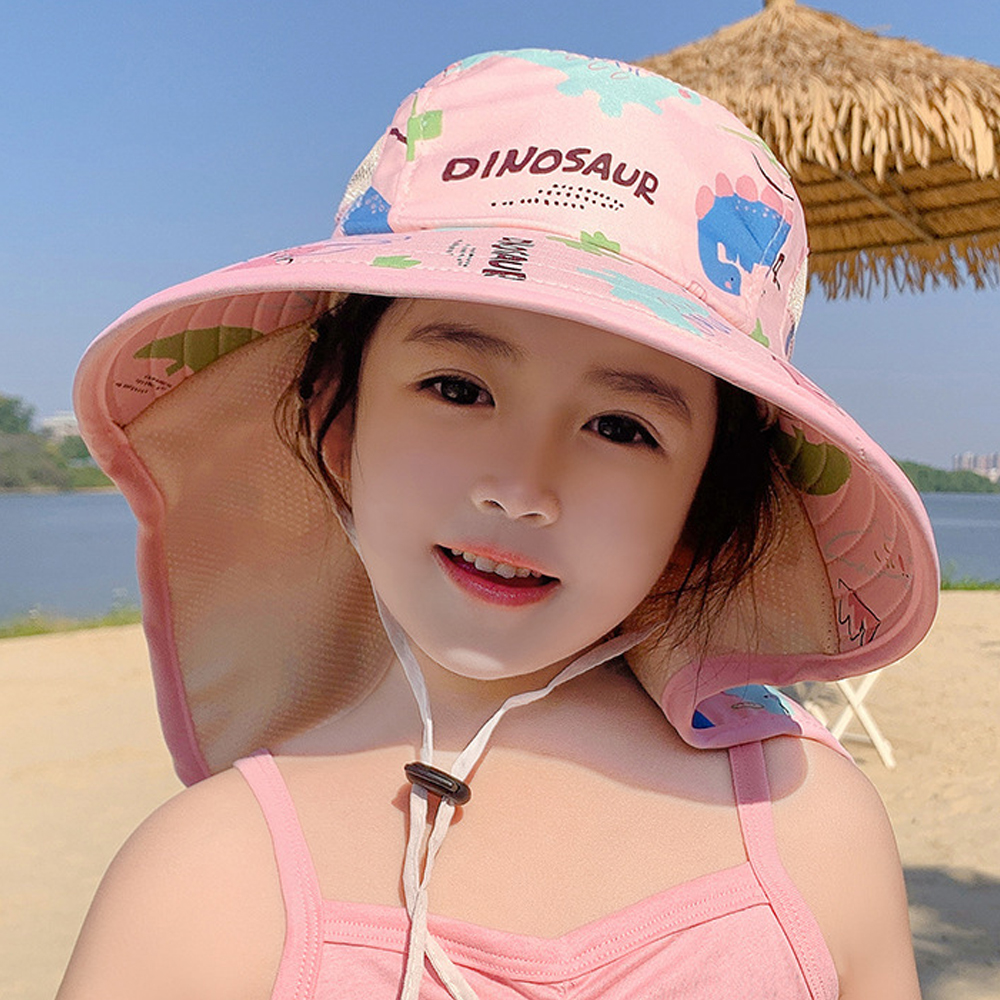 키즈 아동 유아 어린이 여름 플랩캡 모자 버킷 차양 햇 여아 초등 - 상세 이미지 3