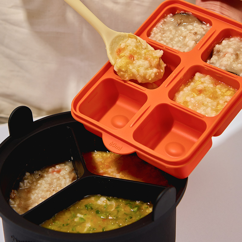 잼먹 실리콘 이유식 큐브 틀 보관 용기 6구 이유식준비물