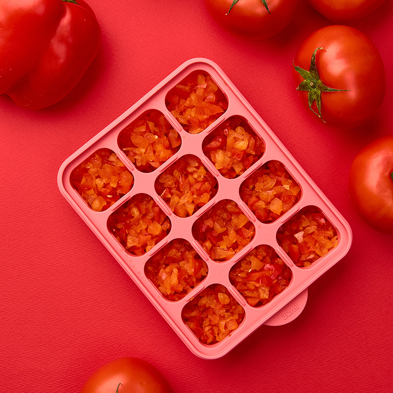 잼먹 실리콘 이유식 큐브 틀 보관 용기 6구 이유식준비물