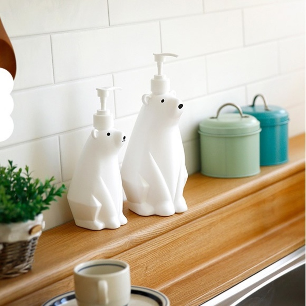 북극곰 디스펜서 주방 욕실 싱크대 세제 통 리필 용기 손세정제 아빠곰 950ml - 상세 이미지 4