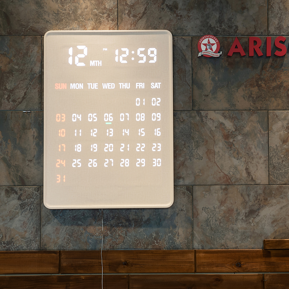 플라이토 와이파이 자이언트 전자달력 인테리어 LED 벽시계 50cm