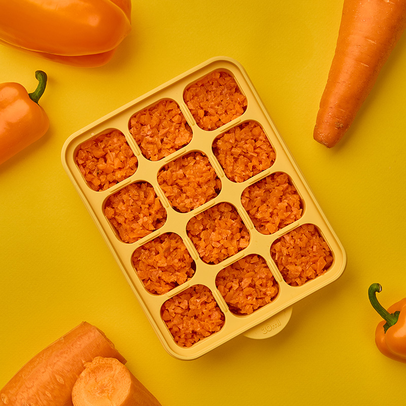 잼먹 실리콘 이유식 큐브 틀 보관 용기 6구 이유식준비물