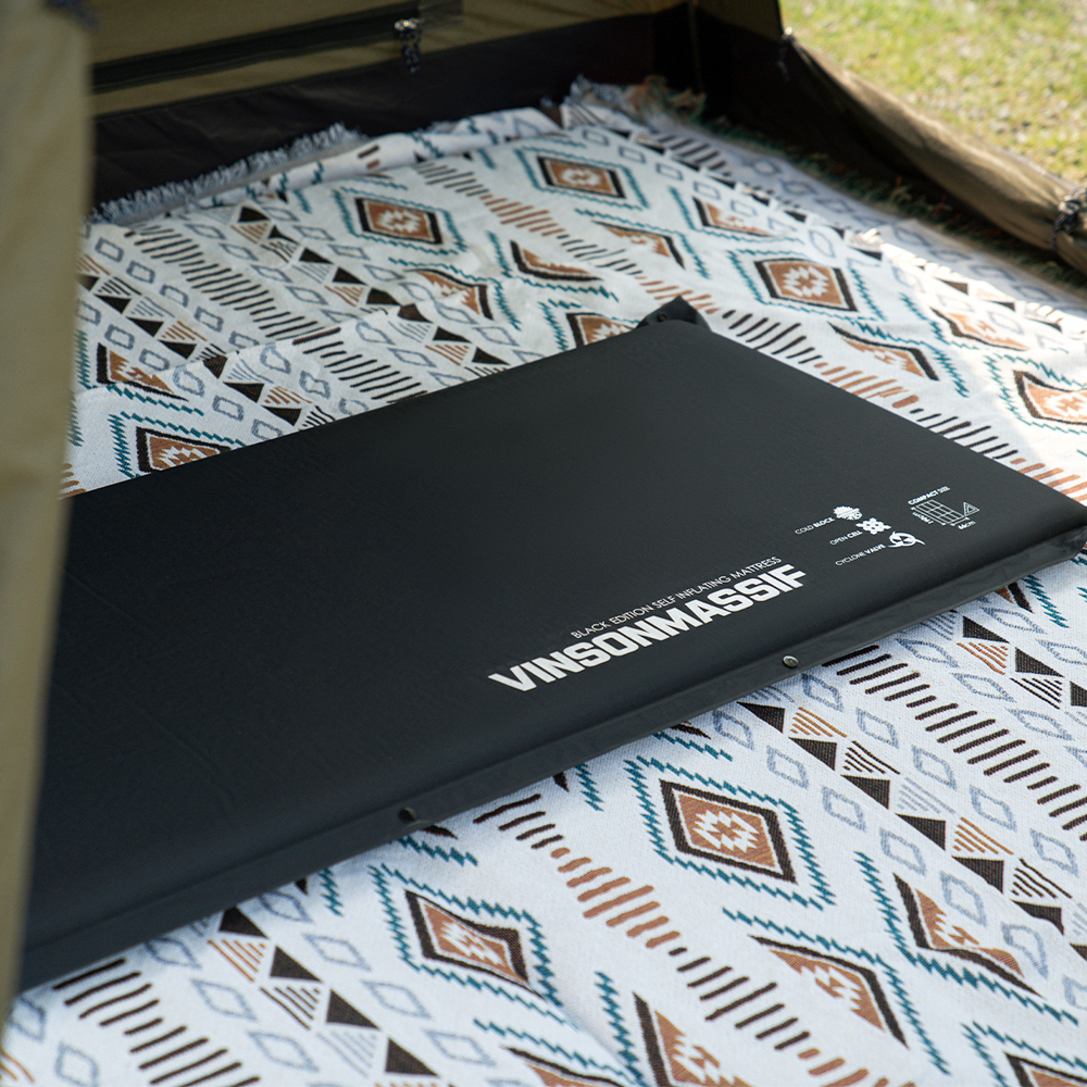 빈슨메시프 프리미엄 자충매트 캠핑 차박 피크닉 휴대용 에어 캠핑매트 싱글, 5cm, 블랙