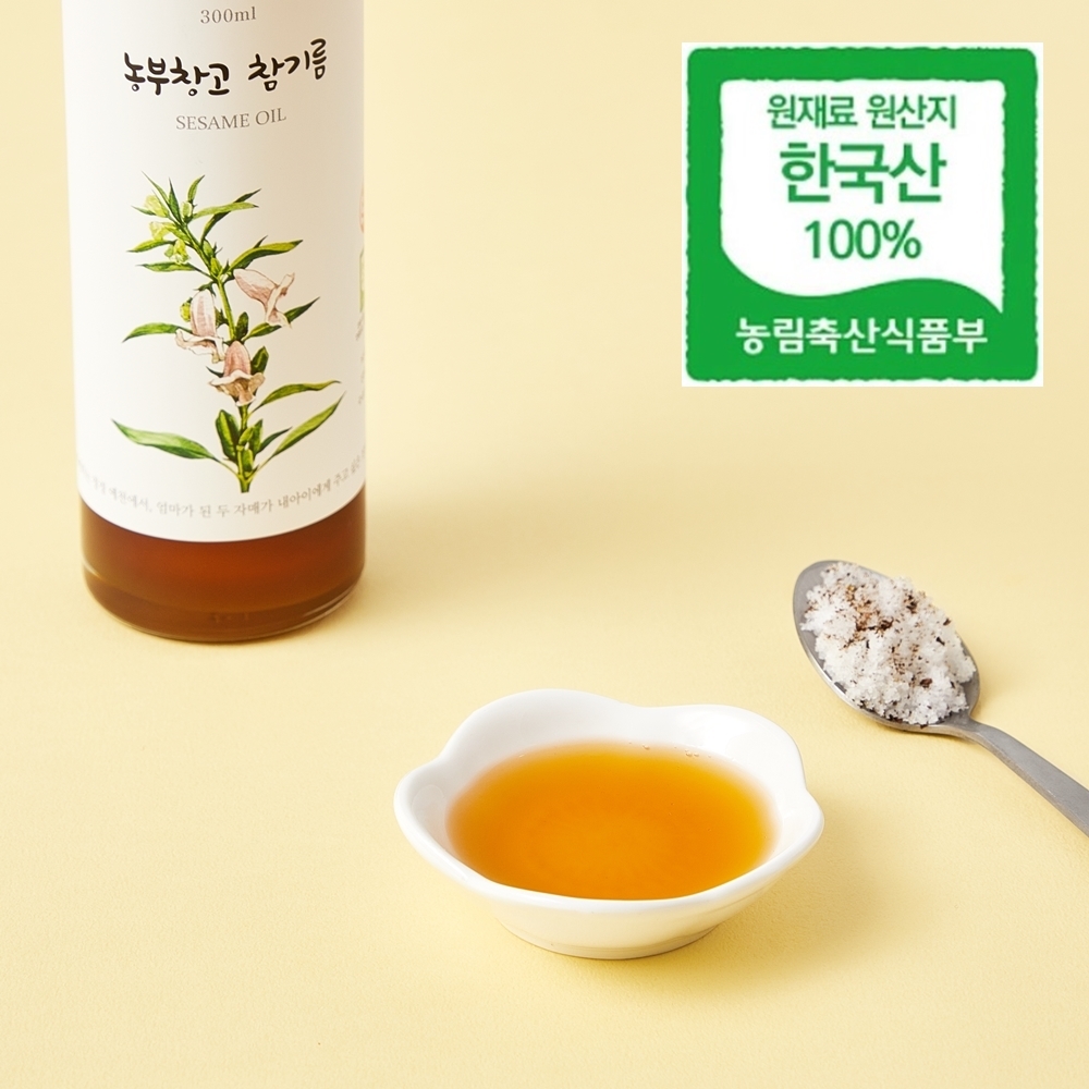 농부창고 저온압착 진한 국산참기름 180ml 이미지 3